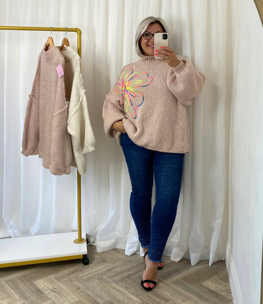 Blush Pink Flower Jumper