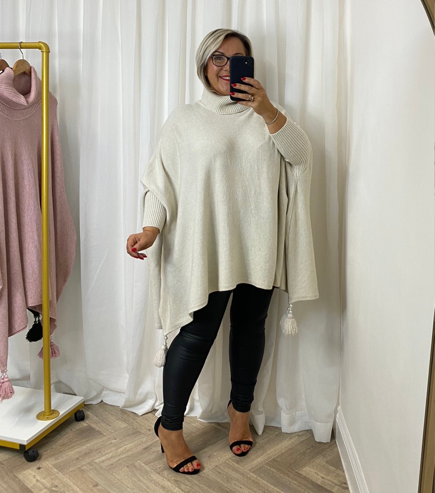 Cream Tassel Poncho