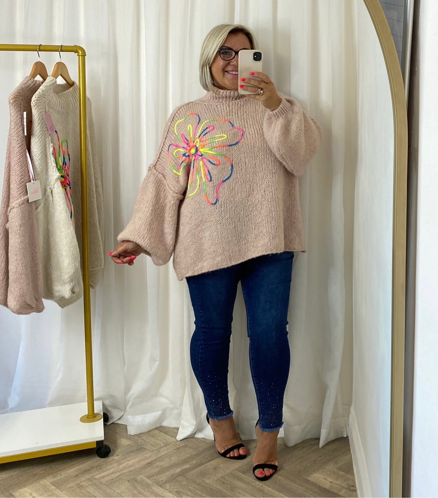 Blush Pink Flower Jumper