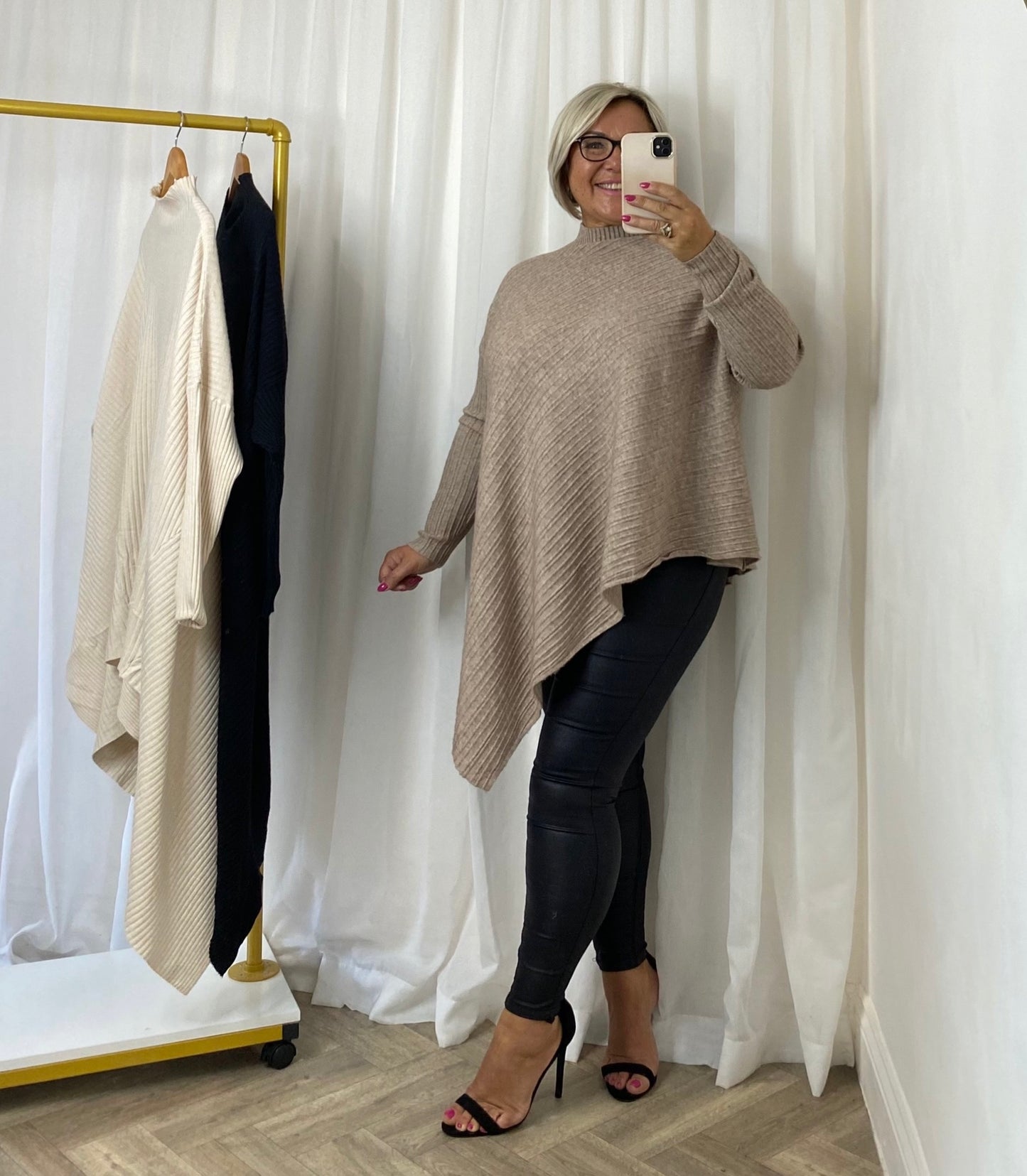 Mocha Asymmetric Knit