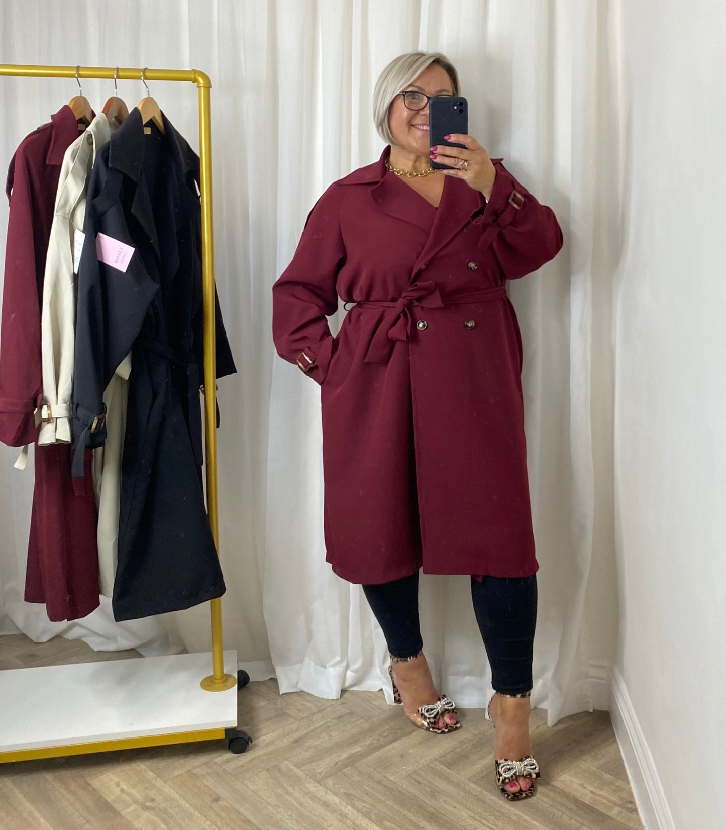 Wine Trench Coat