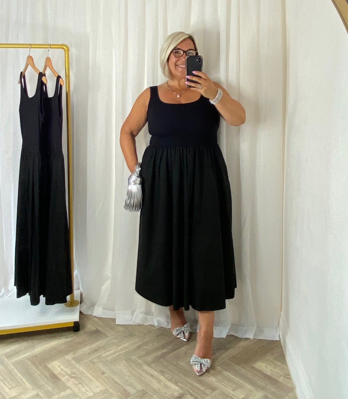 Vest Dress In Black With Pockets