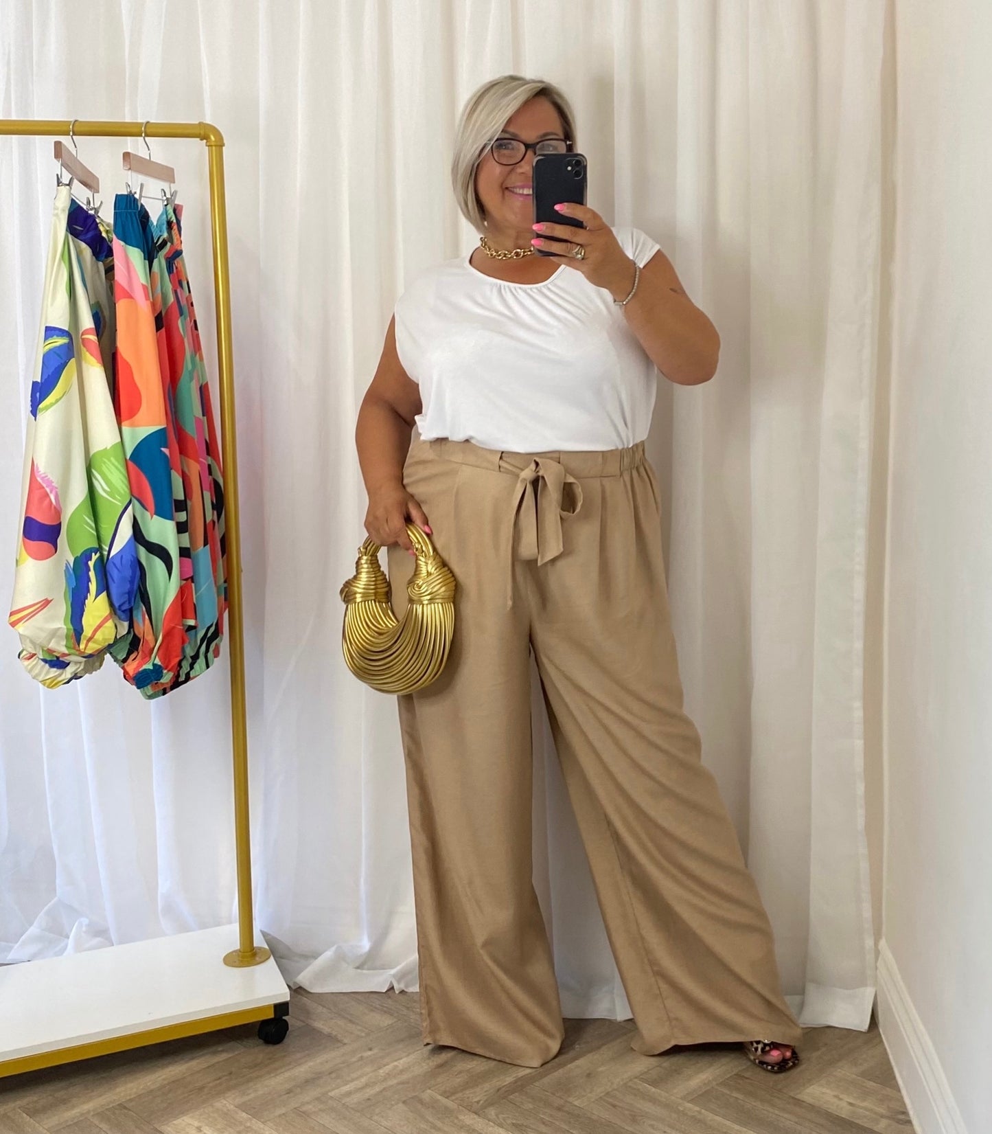 Wide Leg Trousers With Belt