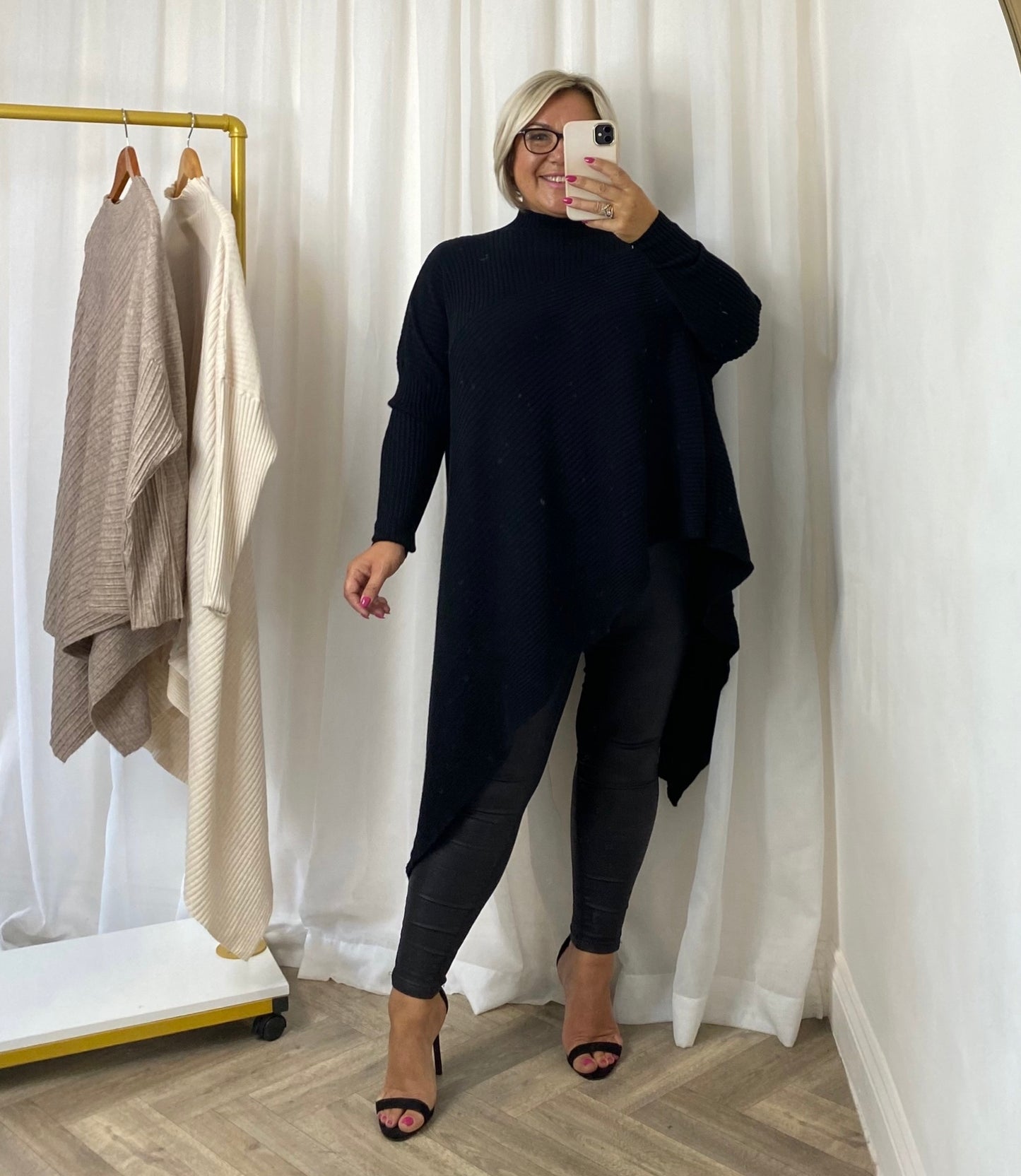 Black Asymmetric Knit