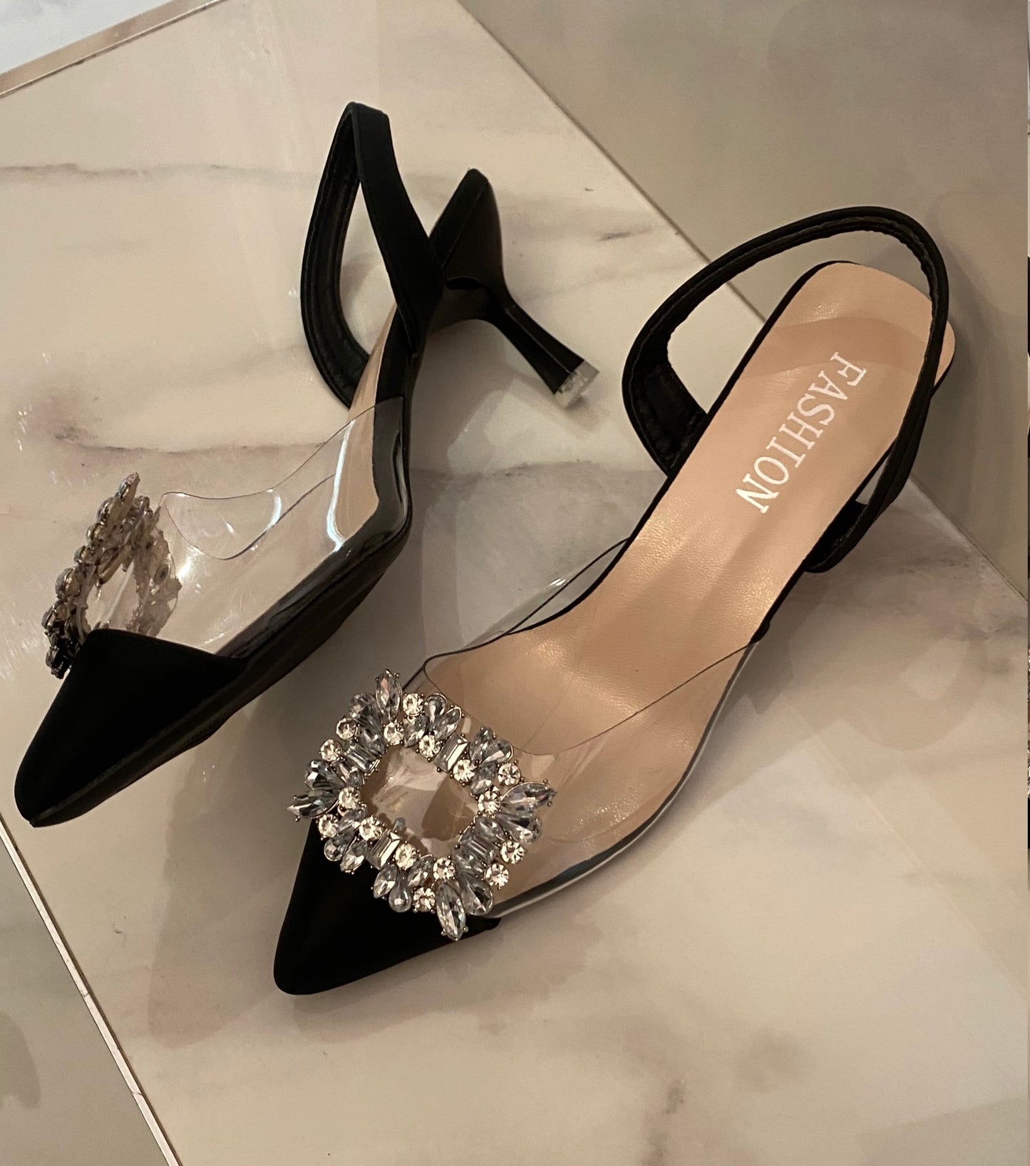 Black Diamanté Shoes