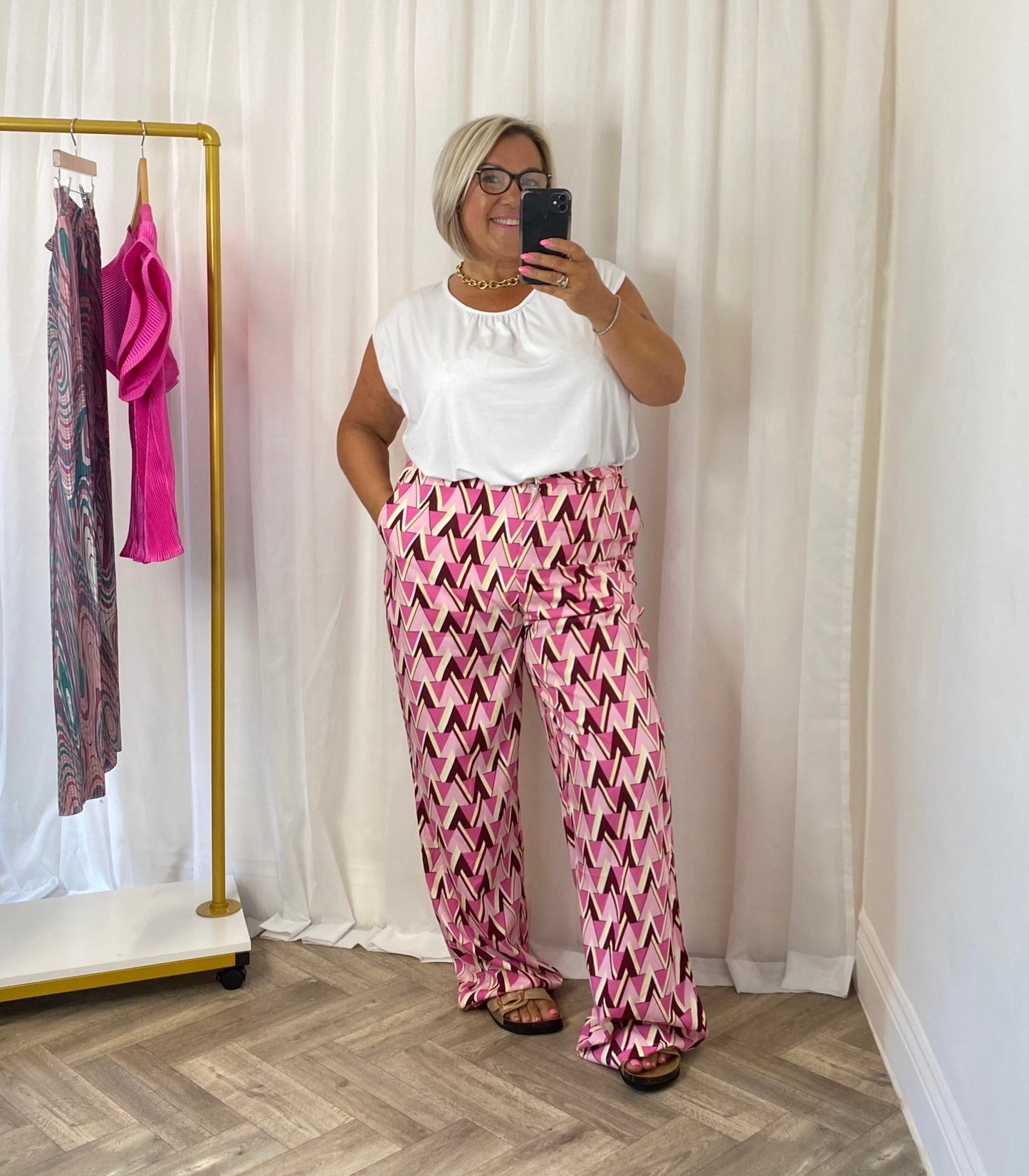 Pretty In Pink High Waisted Trousers