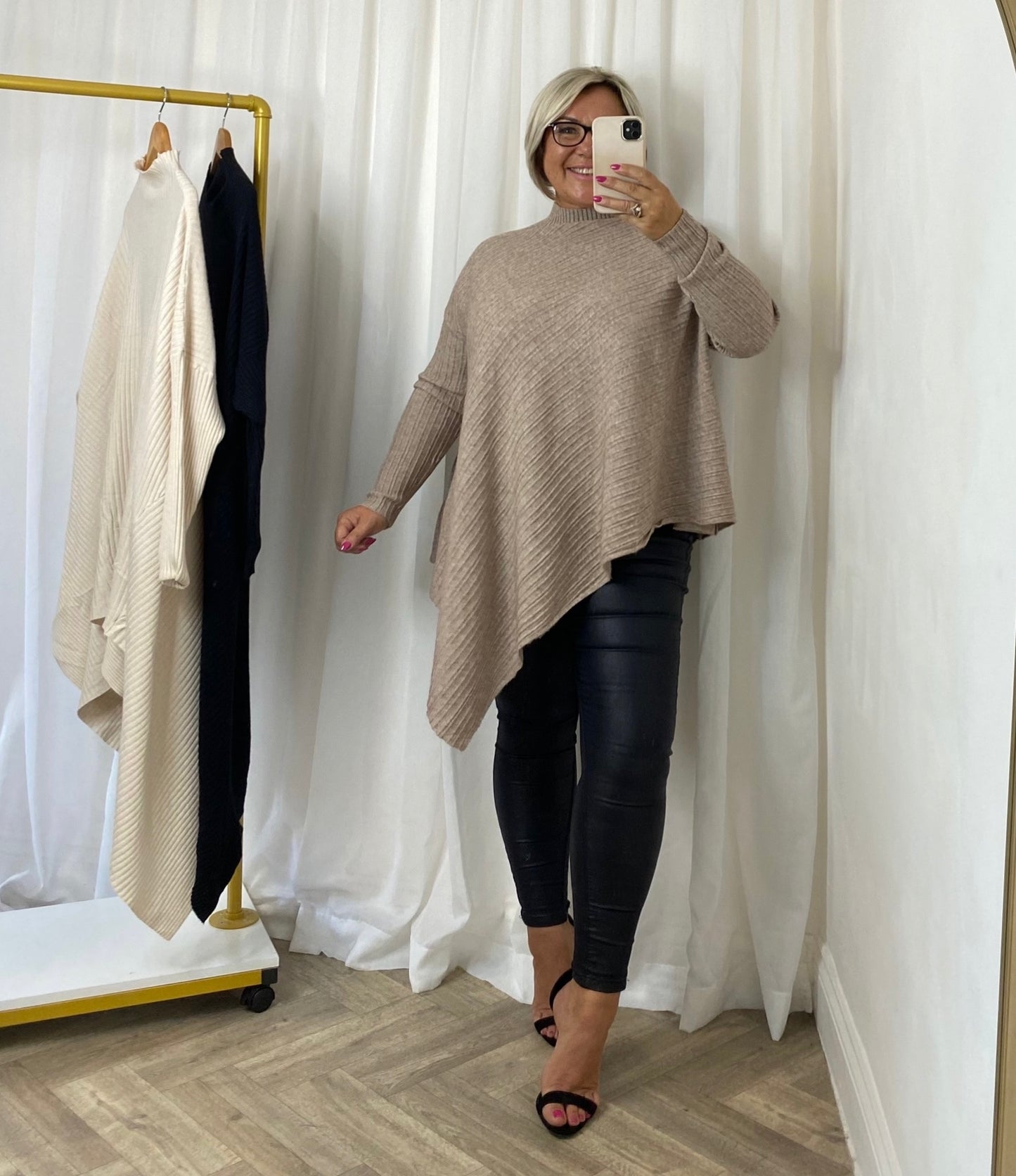 Mocha Asymmetric Knit