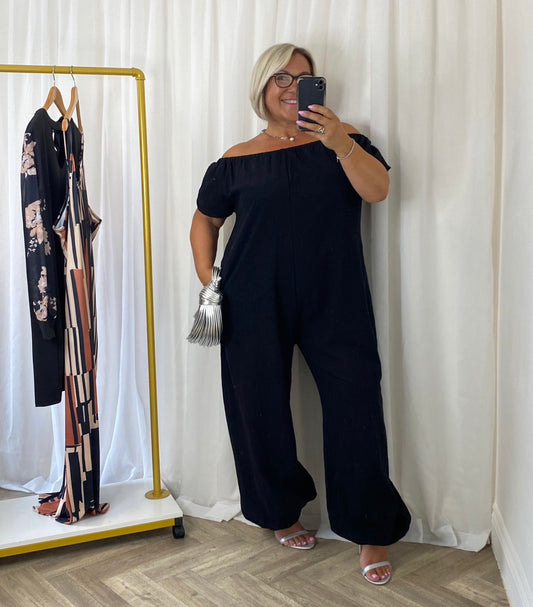 Black Bardot Jumpsuit