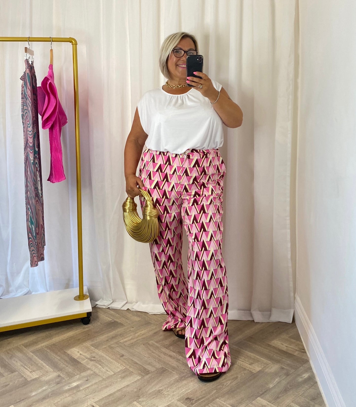 Pretty In Pink High Waisted Trousers