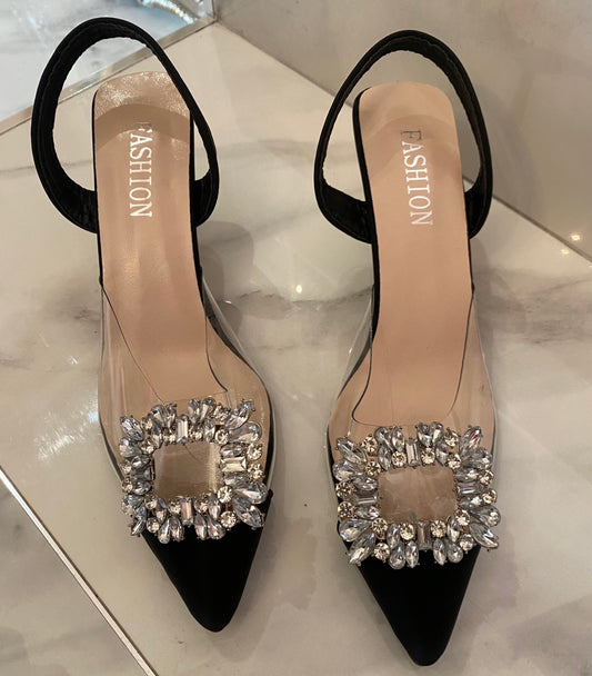 Black Diamanté Shoes